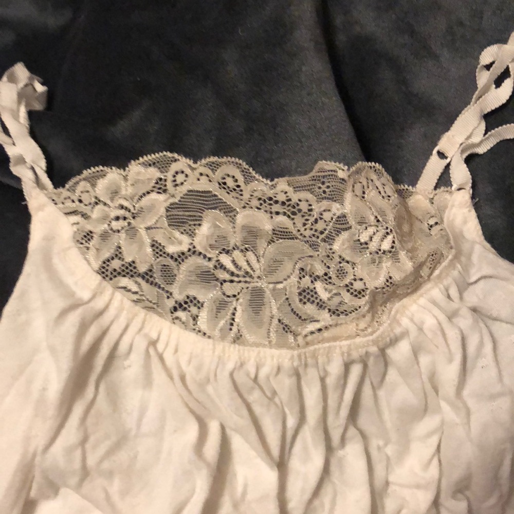 Hollister white tank top lace top
